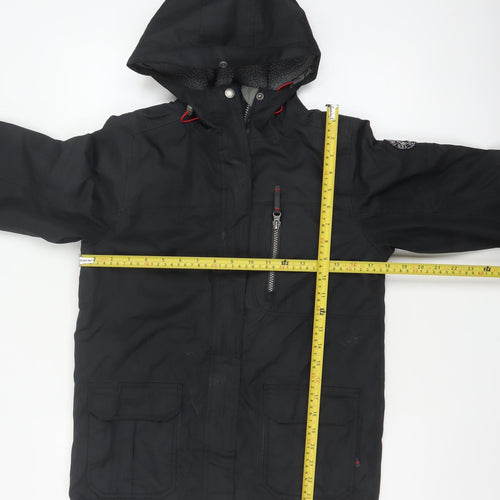 TOG24 Boys Black 9-10 Years Eski Ski Jacket Hooded Insulated