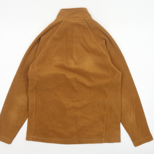 Cotton Traders Men's Brown S 1/4 Zip Fleece Pullover Sweatshirt
