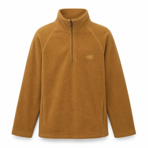 Cotton Traders Men's Brown S 1/4 Zip Fleece Pullover Sweatshirt