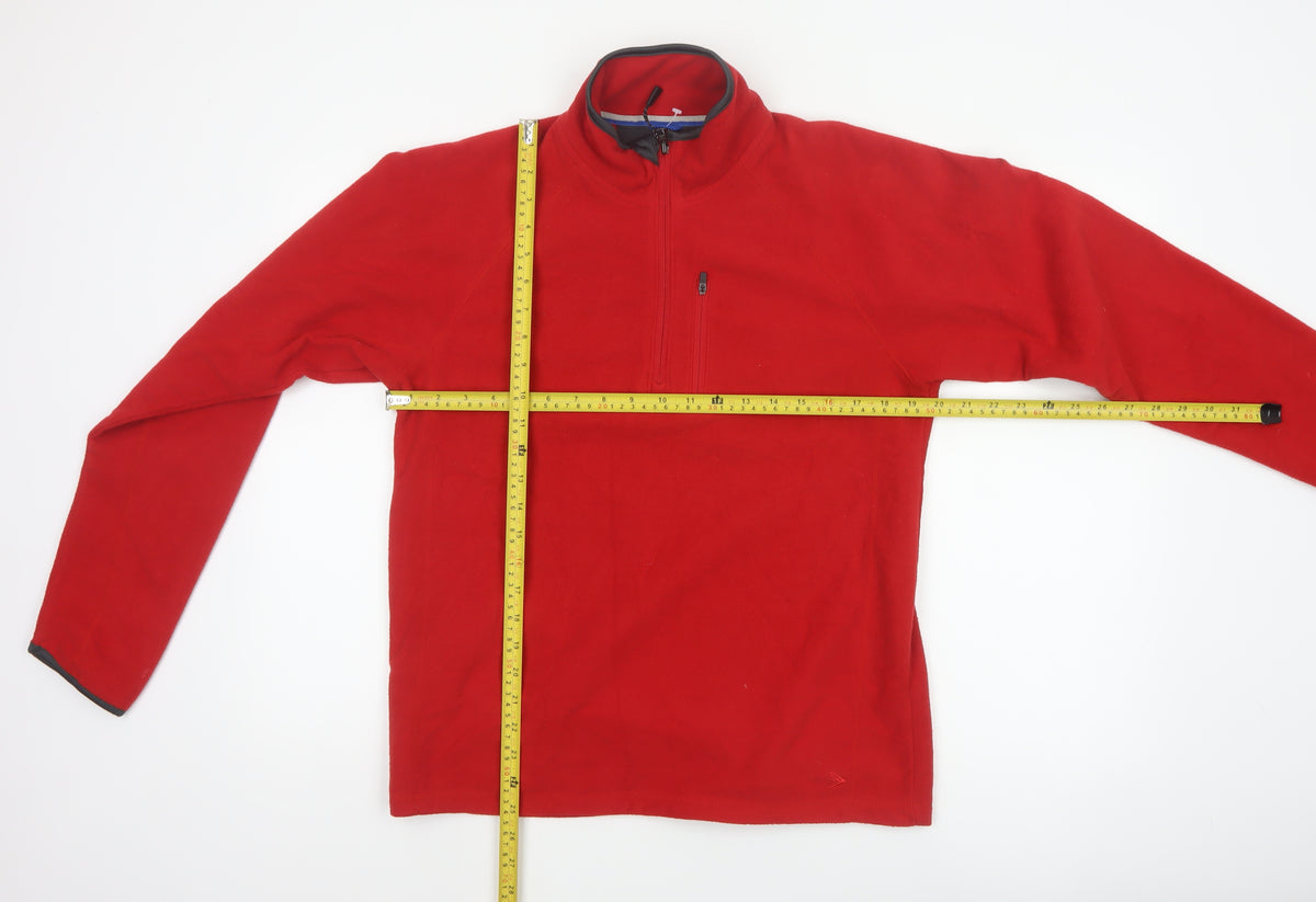 Marks & Spencer Men's Red Small 1/4 Zip Fleece Sweatshirt High Neck