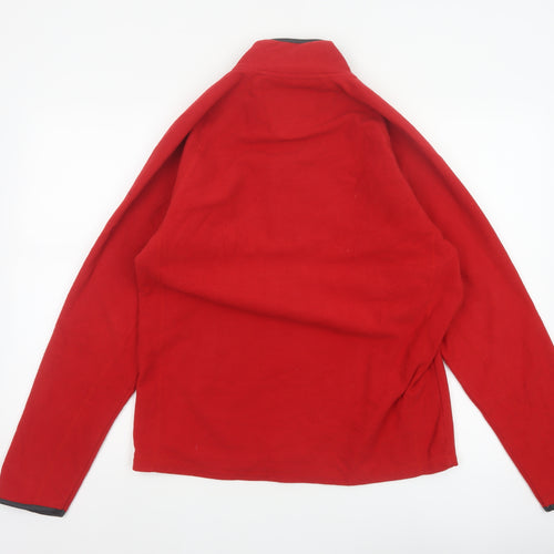 Marks & Spencer Men's Red Small 1/4 Zip Fleece Sweatshirt High Neck