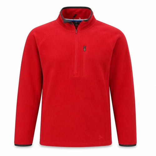 Marks & Spencer Men's Red Small 1/4 Zip Fleece Sweatshirt High Neck