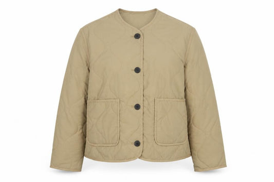 F&F Women’s Beige UK 16 Quilted Padded Nylon Jacket