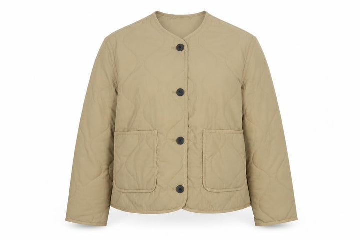 F&F Women’s Beige UK 16 Quilted Padded Nylon Jacket