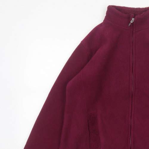 ISLE Women’s Burgundy Fleece Jacket UK 14 Full Zip Lined