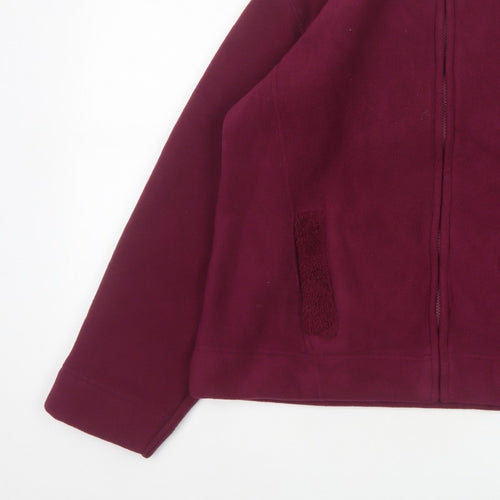 ISLE Women’s Burgundy Fleece Jacket UK 14 Full Zip Lined