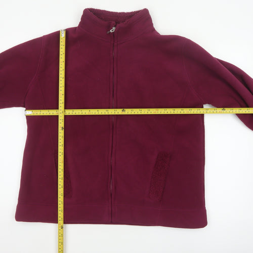 ISLE Women’s Burgundy Fleece Jacket UK 14 Full Zip Lined