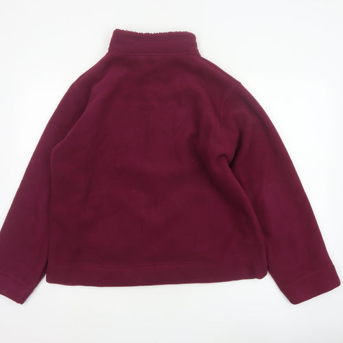 ISLE Women’s Burgundy Fleece Jacket UK 14 Full Zip Lined