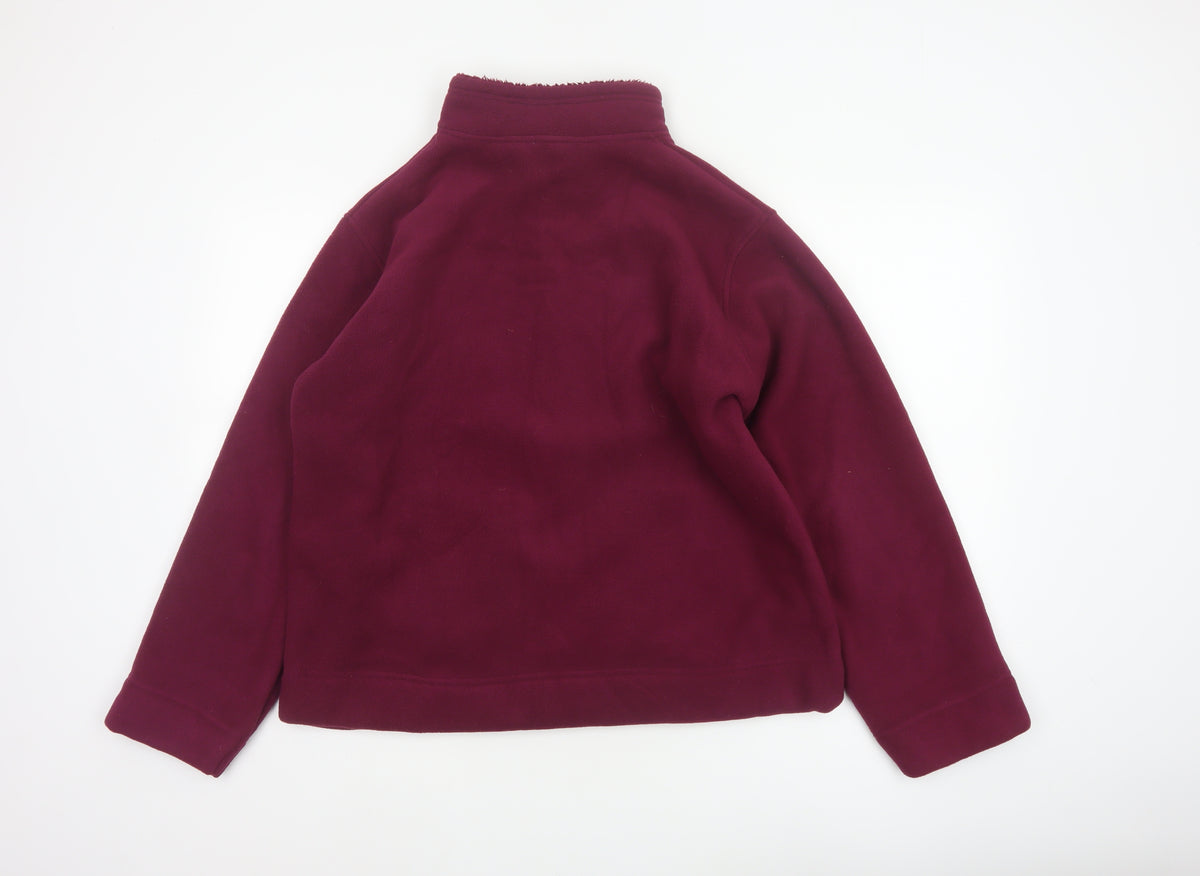 ISLE Women’s Burgundy Fleece Jacket UK 14 Full Zip Lined