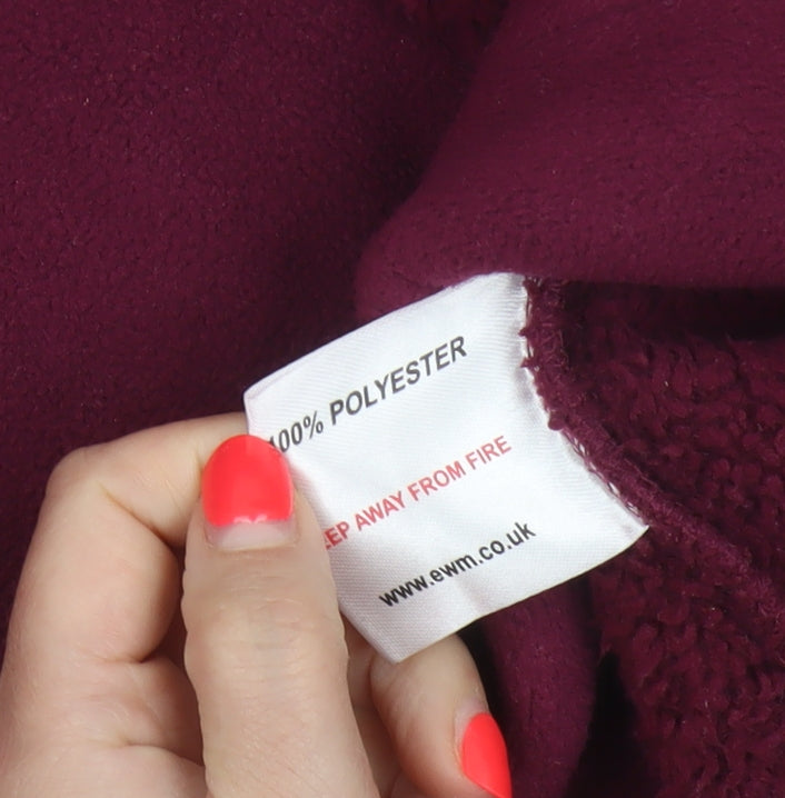 ISLE Women’s Burgundy Fleece Jacket UK 14 Full Zip Lined