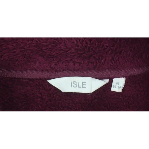 ISLE Women’s Burgundy Fleece Jacket UK 14 Full Zip Lined