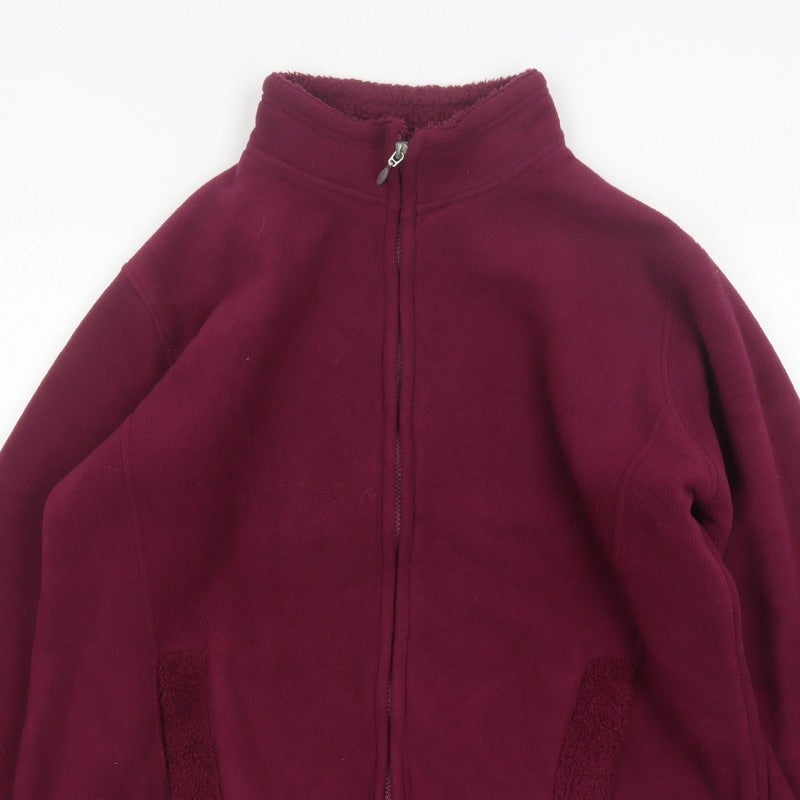 ISLE Women’s Burgundy Fleece Jacket UK 14 Full Zip Lined
