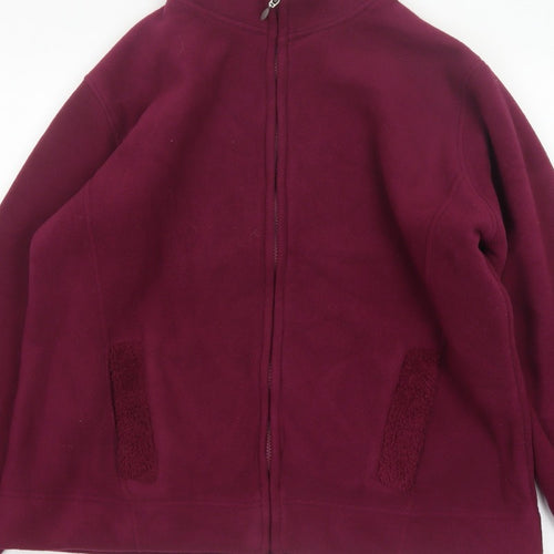ISLE Women’s Burgundy Fleece Jacket UK 14 Full Zip Lined
