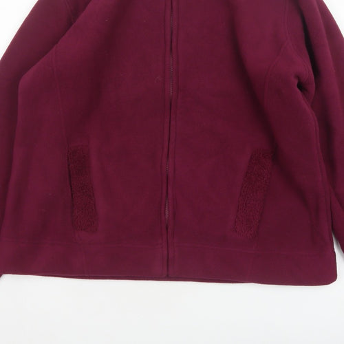 ISLE Women’s Burgundy Fleece Jacket UK 14 Full Zip Lined