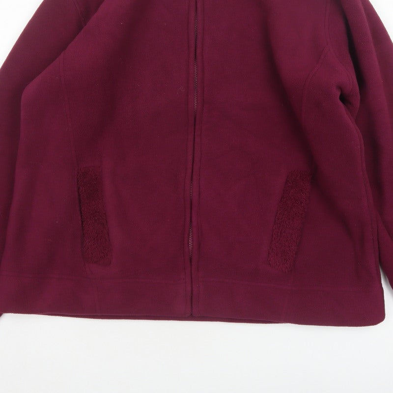 ISLE Women’s Burgundy Fleece Jacket UK 14 Full Zip Lined