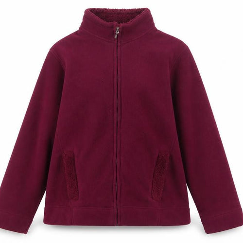 ISLE Women’s Burgundy Fleece Jacket UK 14 Full Zip Lined