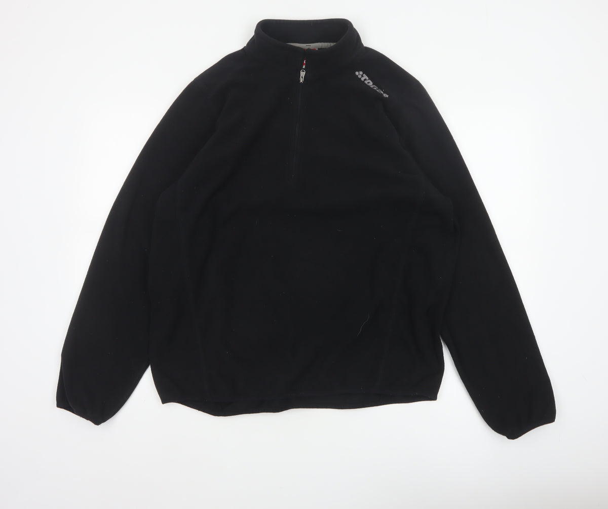 TOG24 Men’s Black XL 1/2 Zip Fleece Pullover Sweatshirt Outdoor Logo