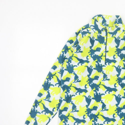 Mountain Warehouse Boys Multicoloured Dinosaur Fleece 13 Years 1/4 Zip
