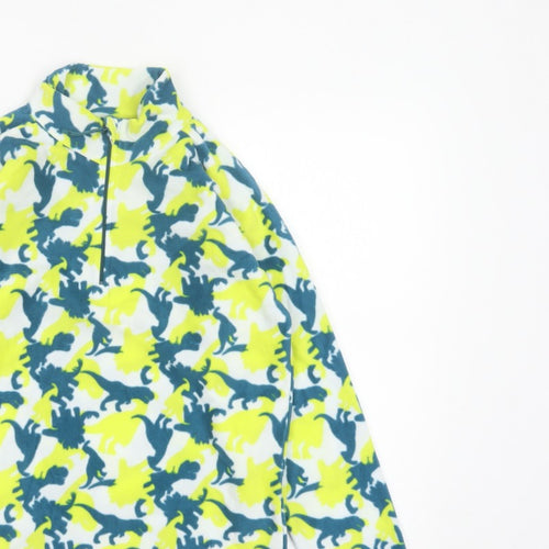 Mountain Warehouse Boys Multicoloured Dinosaur Fleece 13 Years 1/4 Zip