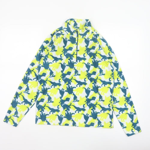 Mountain Warehouse Boys Multicoloured Dinosaur Fleece 13 Years 1/4 Zip