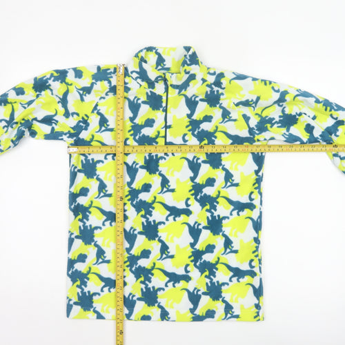 Mountain Warehouse Boys Multicoloured Dinosaur Fleece 13 Years 1/4 Zip