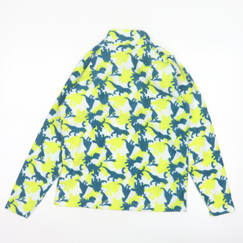 Mountain Warehouse Boys Multicoloured Dinosaur Fleece 13 Years 1/4 Zip