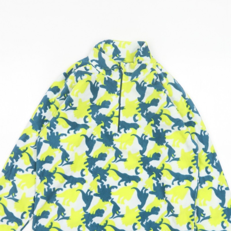 Mountain Warehouse Boys Multicoloured Dinosaur Fleece 13 Years 1/4 Zip