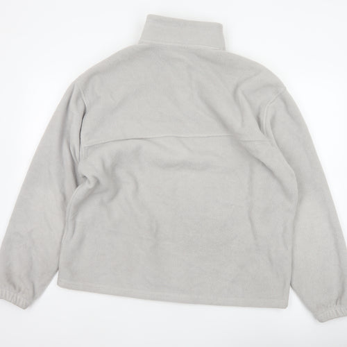 ASOS Design Men Grey M Fleece 1/4 Zip High Neck Pullover Sweatshirt