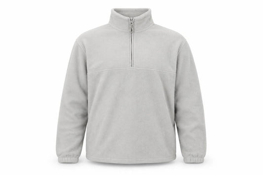 ASOS Design Men Grey M Fleece 1/4 Zip High Neck Pullover Sweatshirt