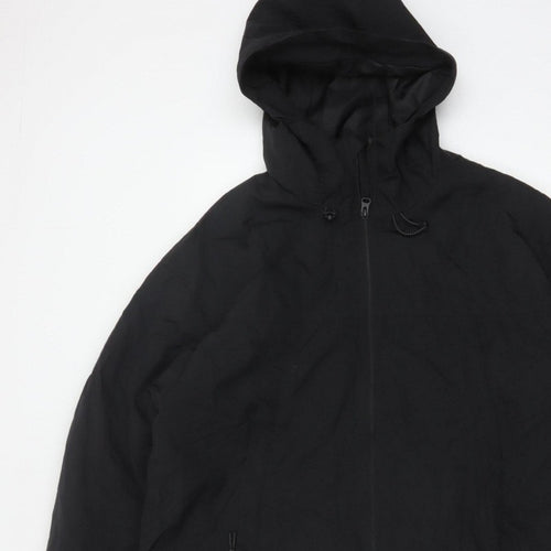 H&M Men’s Black M Hooded Padded Full Zip Puffer Jacket Winter