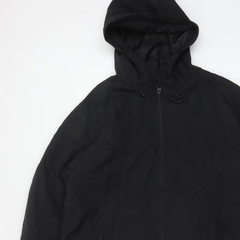 H&M Men’s Black M Hooded Padded Full Zip Puffer Jacket Winter