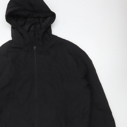 H&M Men’s Black M Hooded Padded Full Zip Puffer Jacket Winter