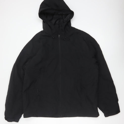 H&M Men’s Black M Hooded Padded Full Zip Puffer Jacket Winter