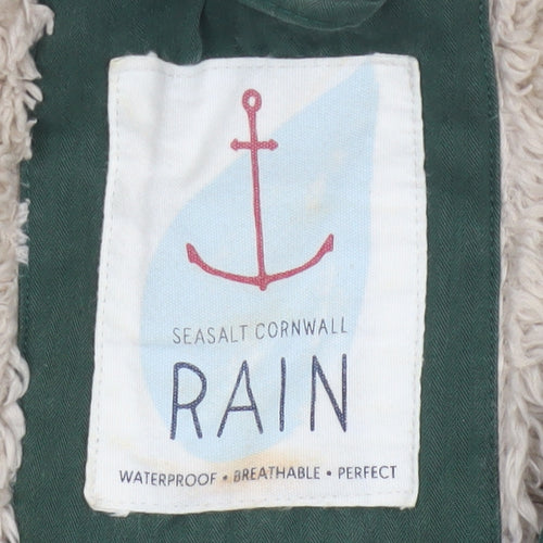 Seasalt Cornwall Women’s Green UK 12 Rain Coat Hooded Waterproof Parka