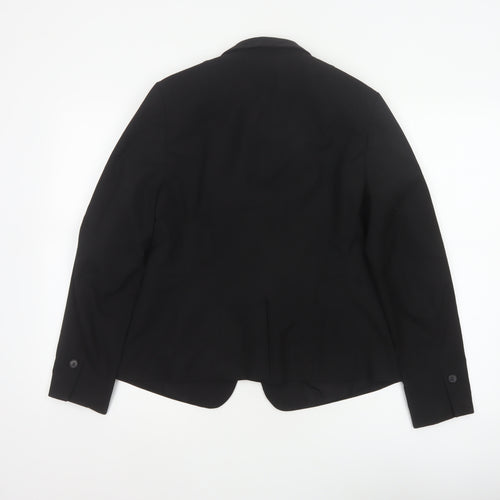 H&M Women Black UK 12 Tailored Single-Breasted Blazer Workwear