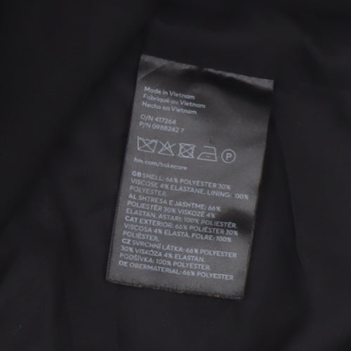 H&M Women Black UK 12 Tailored Single-Breasted Blazer Workwear