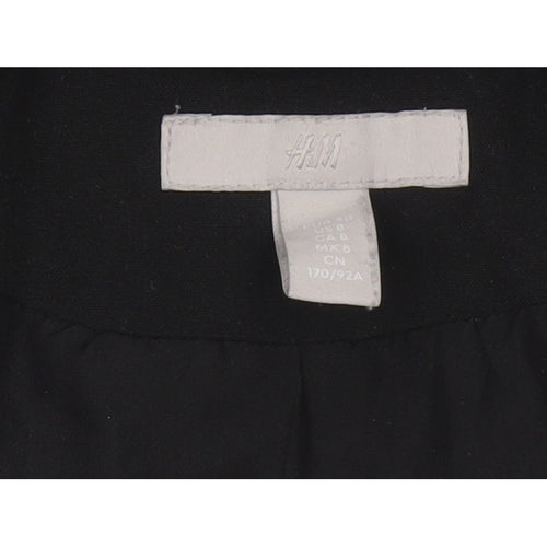 H&M Women Black UK 12 Tailored Single-Breasted Blazer Workwear