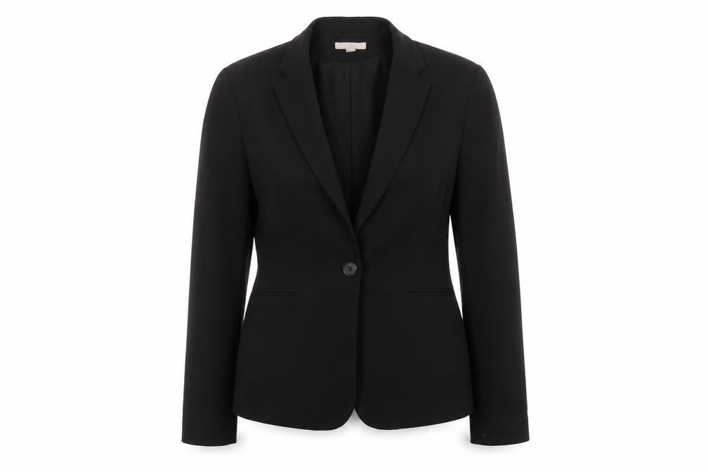 H&M Women Black UK 12 Tailored Single-Breasted Blazer Workwear