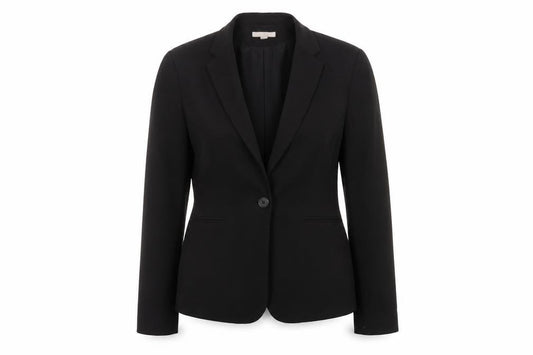 H&M Women Black UK 12 Tailored Single-Breasted Blazer Workwear