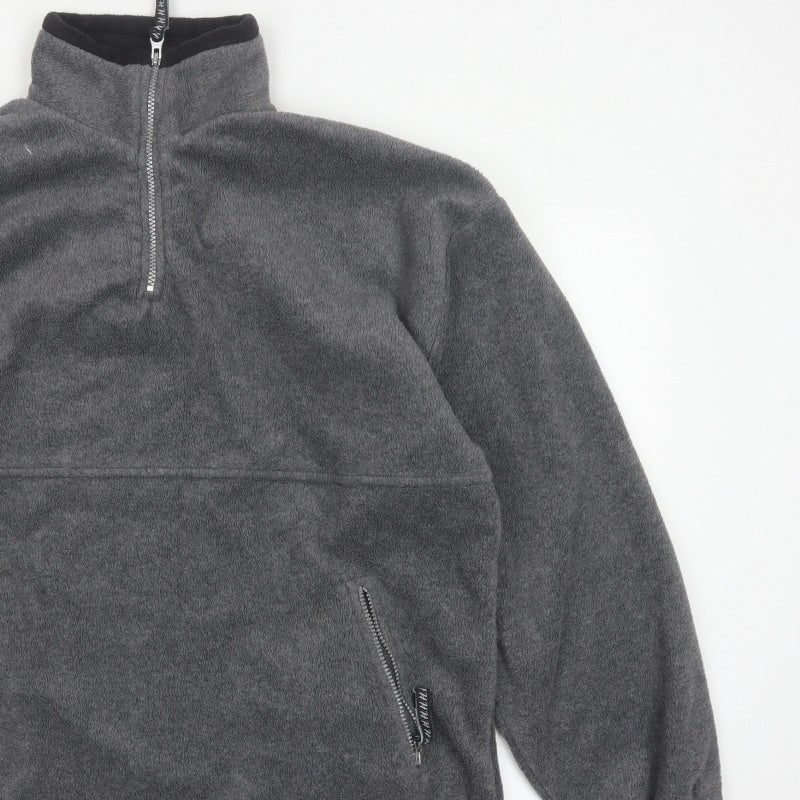 Additional view of Hurricane Men’s Grey XL Fleece 1/4 Zip High Neck Pullover Sweatshirt