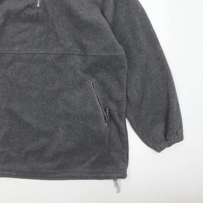 Additional view of Hurricane Men’s Grey XL Fleece 1/4 Zip High Neck Pullover Sweatshirt