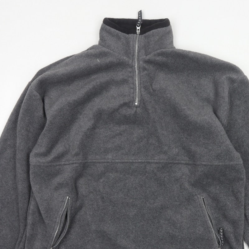 Additional view of Hurricane Men’s Grey XL Fleece 1/4 Zip High Neck Pullover Sweatshirt