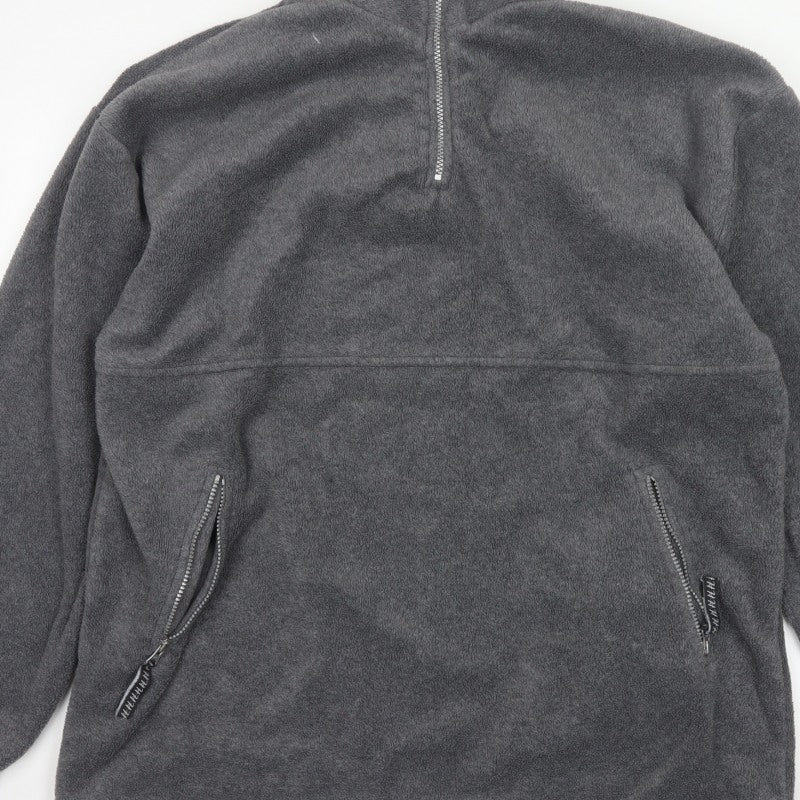 Additional view of Hurricane Men’s Grey XL Fleece 1/4 Zip High Neck Pullover Sweatshirt