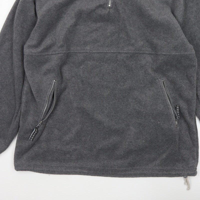 Additional view of Hurricane Men’s Grey XL Fleece 1/4 Zip High Neck Pullover Sweatshirt