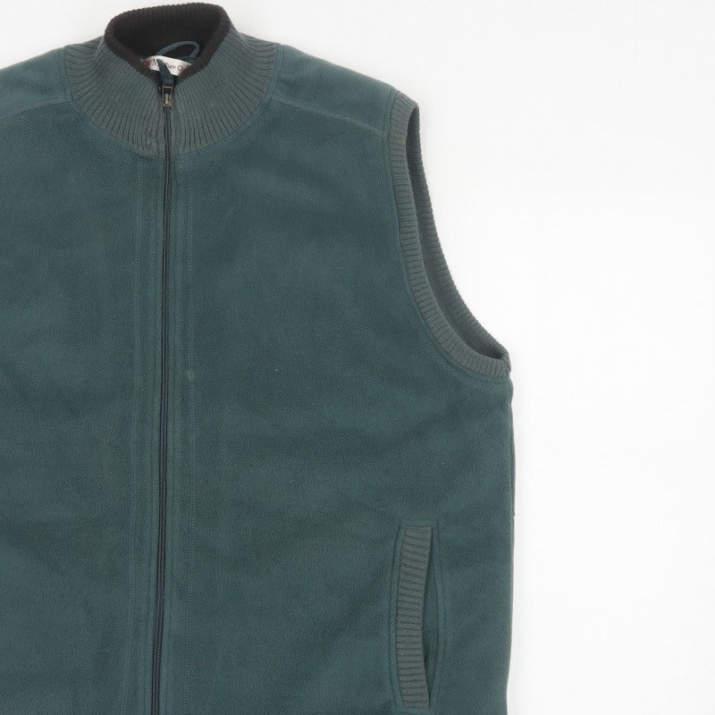 EWM Pure Classics Men's Green L Fleece Bodywarmer Zip Waistcoat