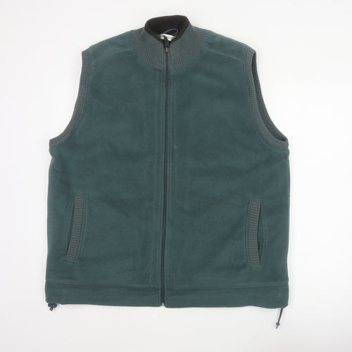 EWM Pure Classics Men's Green L Fleece Bodywarmer Zip Waistcoat
