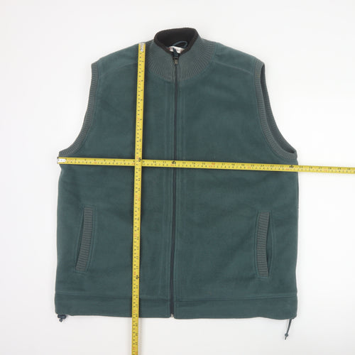 EWM Pure Classics Men's Green L Fleece Bodywarmer Zip Waistcoat