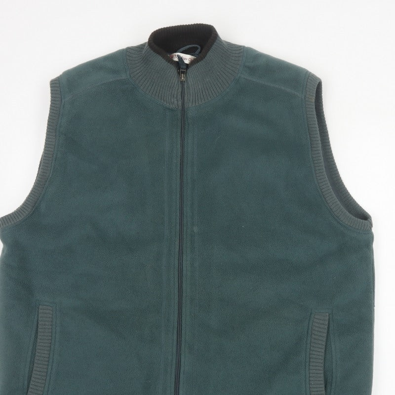 EWM Pure Classics Men's Green L Fleece Bodywarmer Zip Waistcoat