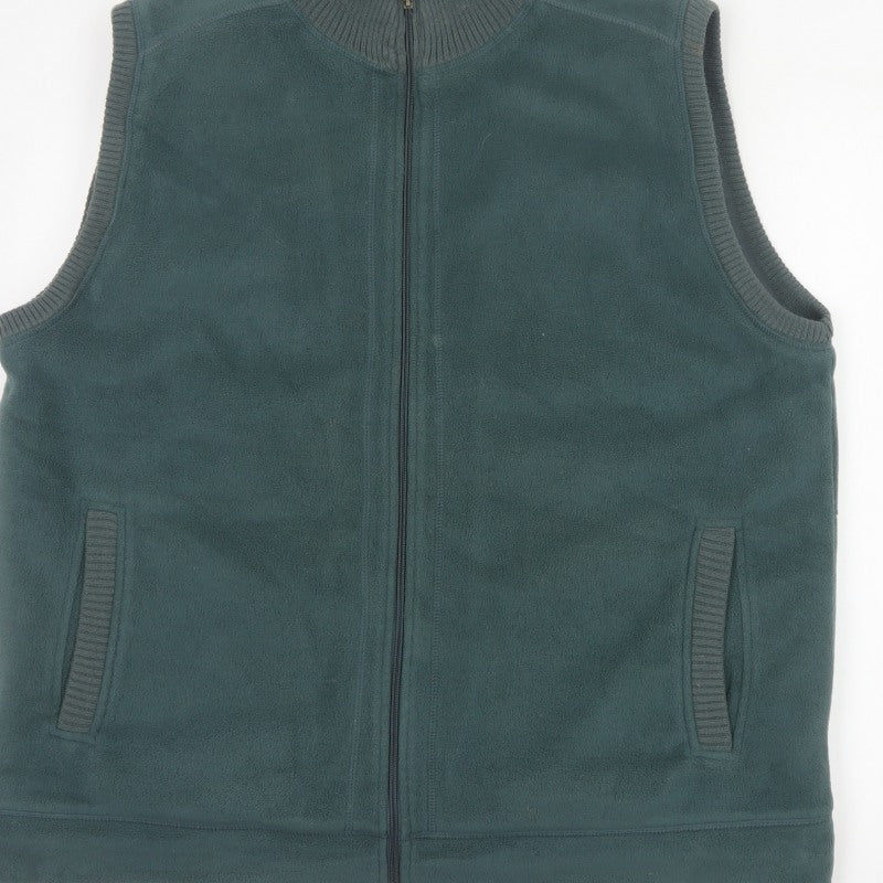 EWM Pure Classics Men's Green L Fleece Bodywarmer Zip Waistcoat
