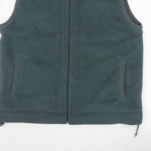 EWM Pure Classics Men's Green L Fleece Bodywarmer Zip Waistcoat